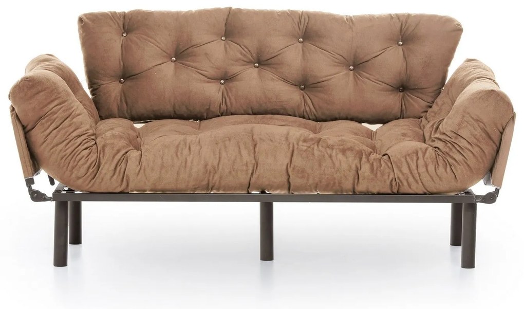 Sofá-Cama 3 Lugares Nitta – Castanho Claro – 185 x 85 x 70 cm