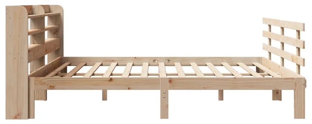 Estrutura de cama com cabeceira 200x200 cm pinho maciço