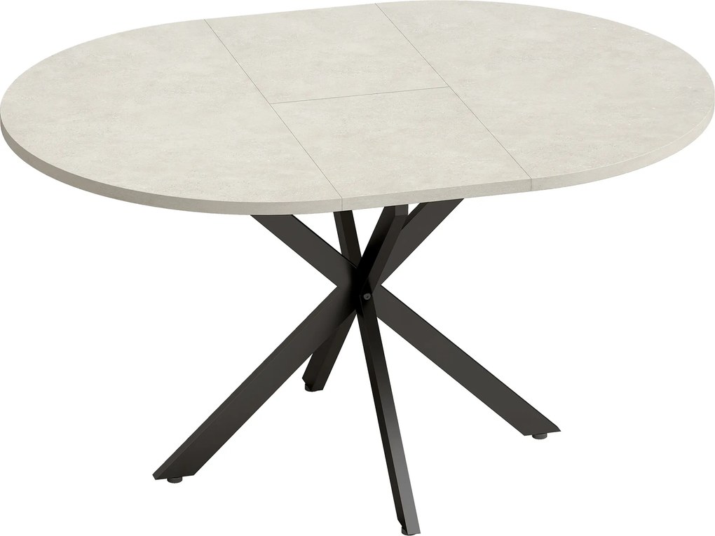 HOMCOM Mesa de jantar extensível oval para 4 a 6 pessoas, mesa de cozinha com extensão 100-135 cm, efeito pedra cinza | Aosom Portugal