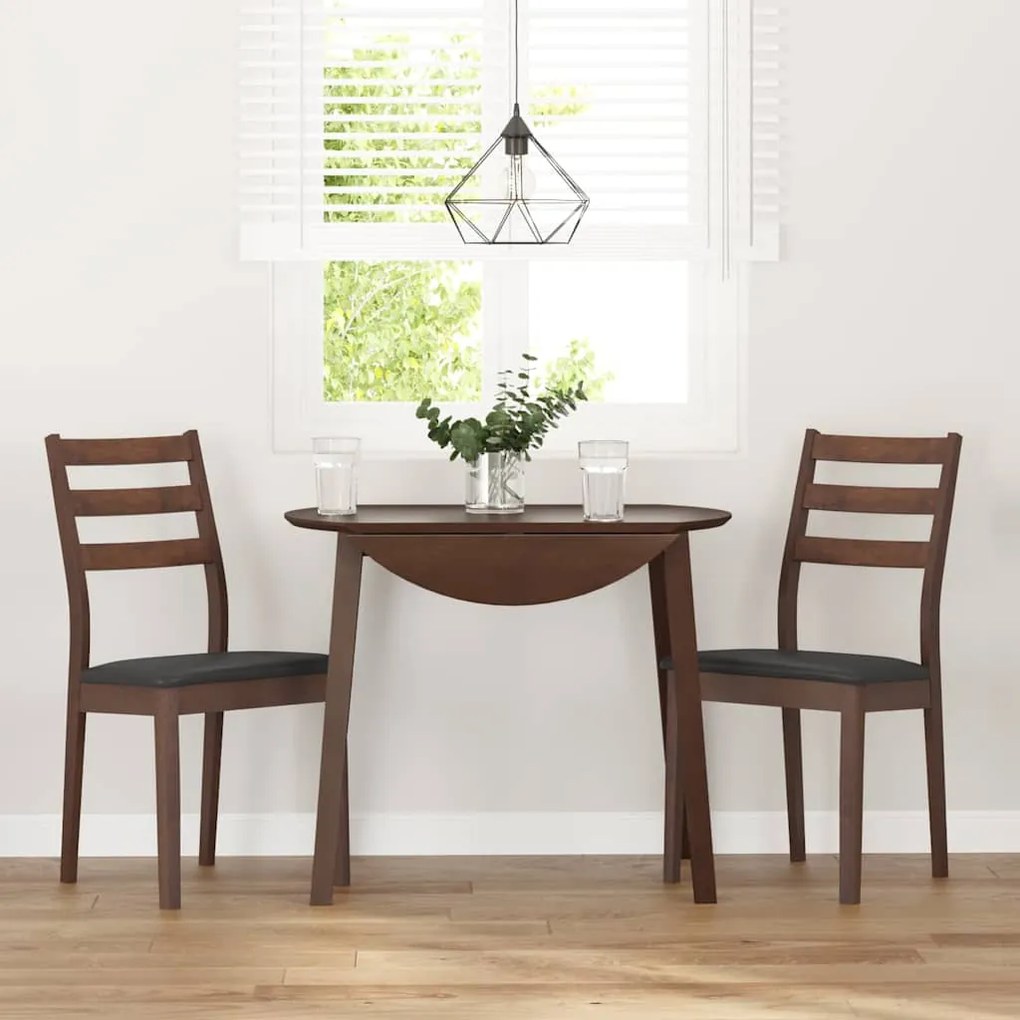 Cadeiras de jantar com almofadões 2 pcs madeira maciça castanho