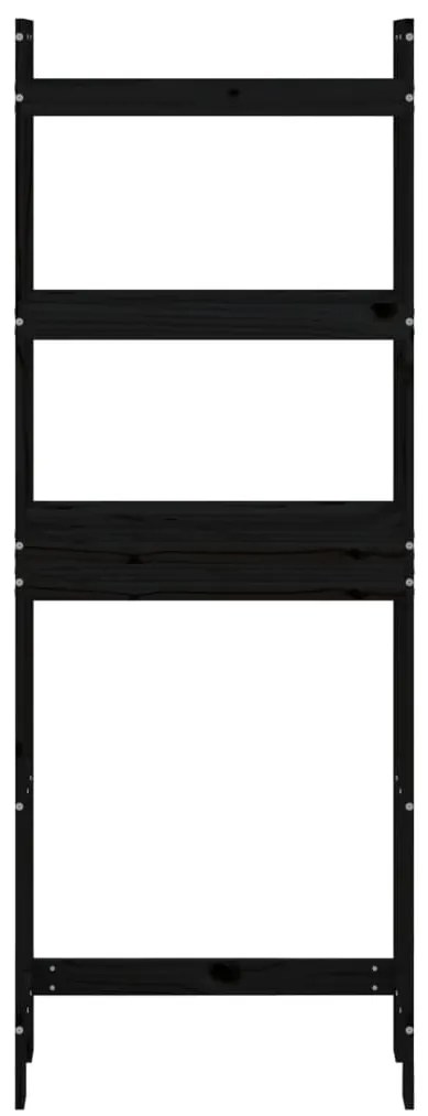 Toalheiro 63x26x171 cm madeira de pinho maciça preto
