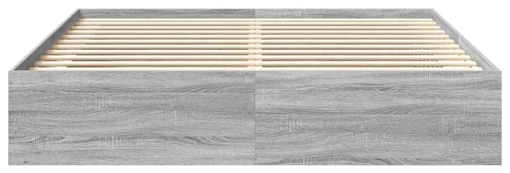 Estrutura de cama super king size 180x200 cm cinzento sonoma