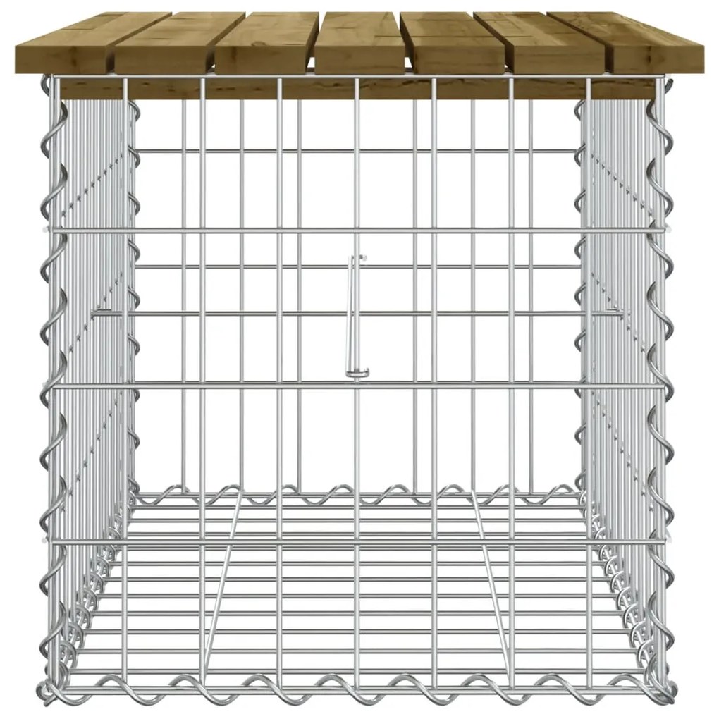 Banco de jardim c/ design gabião 63x44x42 cm pinho impregnado