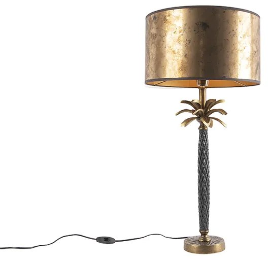 Candeeiro de mesa Art Déco bronze abajur bronze 35cm - AREKA Art Deco