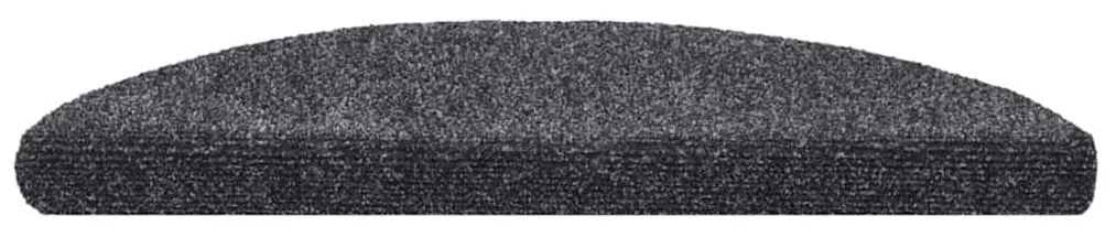 Tapetes de escada adesivos 30 pcs 56x17x3 cm cinzento-escuro