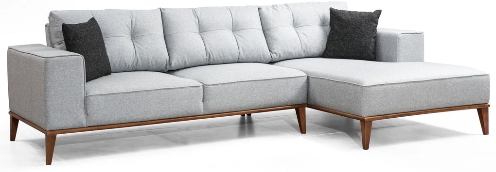 Sofá-Cama de Canto Montana - Cinza Claro - 288 x 160 x 91 x 85 cm