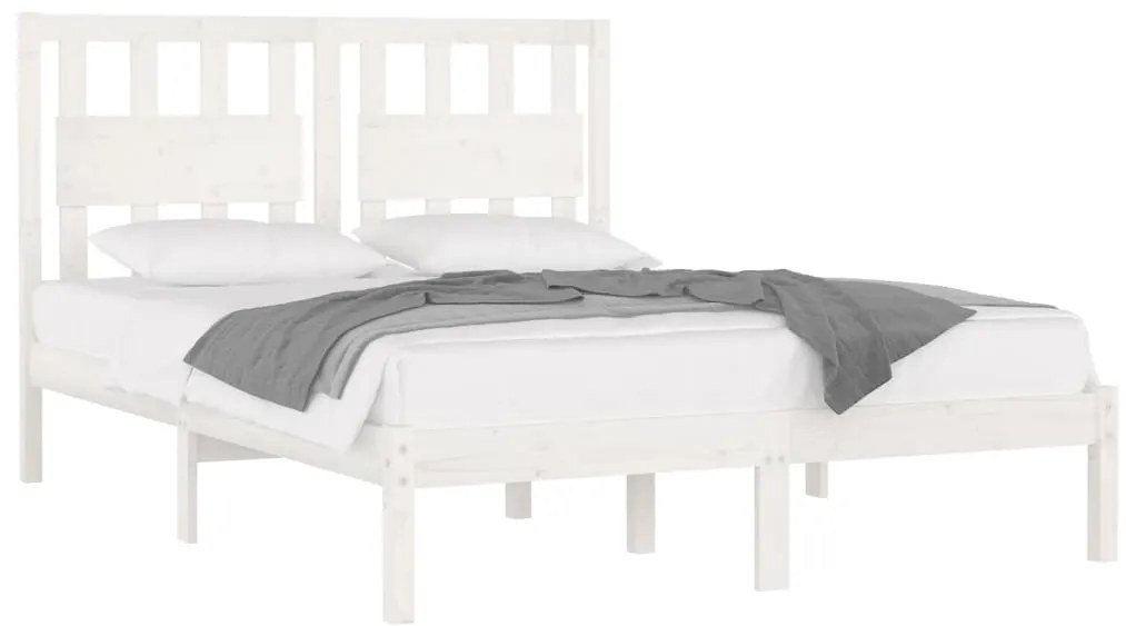 Estrutura de cama 120x200 cm pinho maciço branco