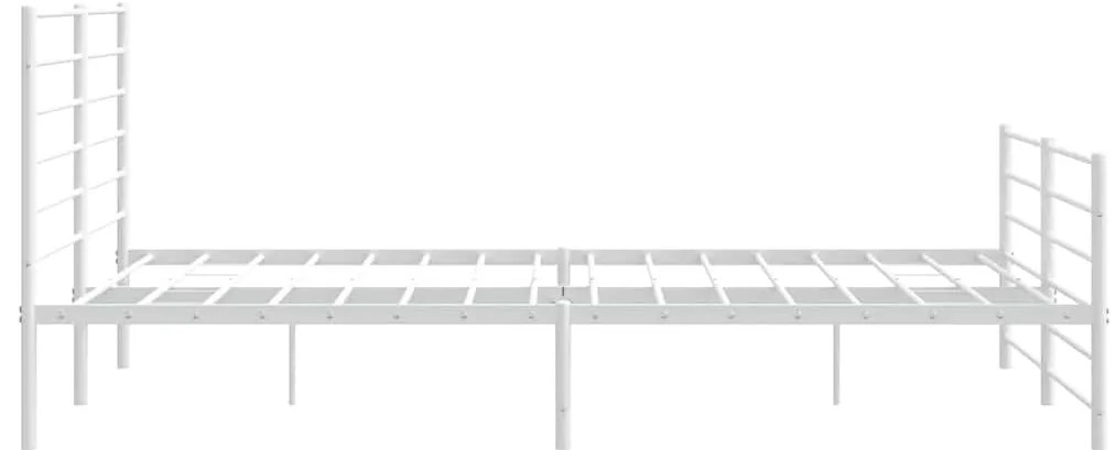 Estrutura de cama com cabeceira e pés 183x213 cm metal branco