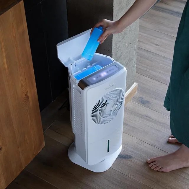 Climatizador evaporativo de 65 W EnergySilence 3500 Cool Compact Smart , capacidade do depósito de 3,5 L, controlo tátil e remoto, 3 velocidades, temp