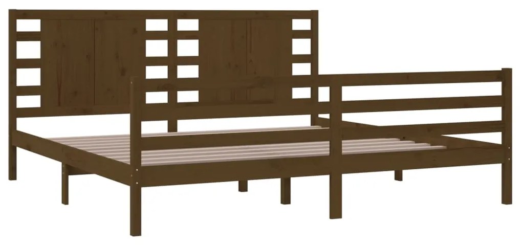 Estrutura de cama 200x200 cm pinho maciço castanho mel