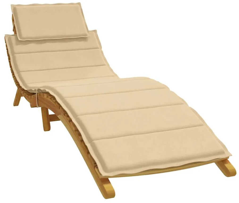 vidaXL Almofadão para espreguiçadeira 186x58x4cm mesclado tecido bege