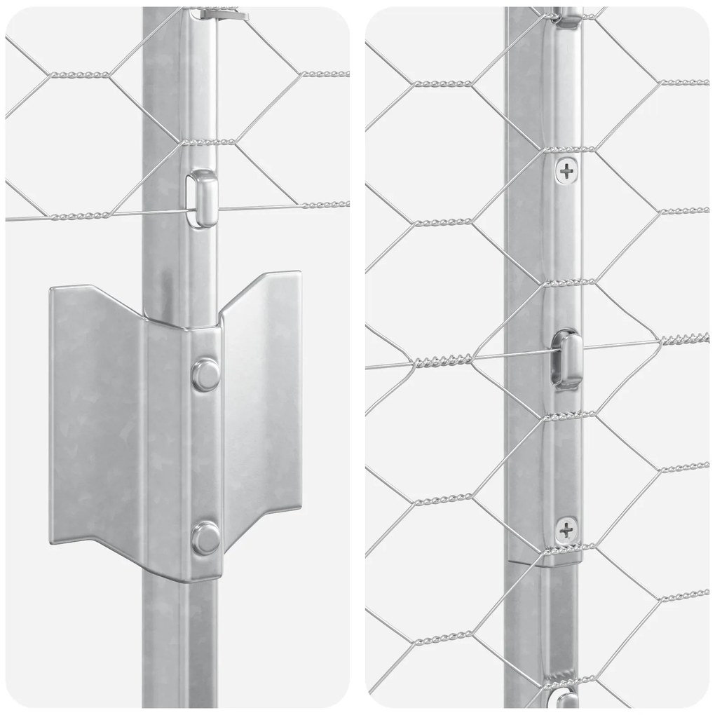 Postes de Cerca da vidaXL 22 pcs U-Channel 140 cm Aço Galvanizado, Cer