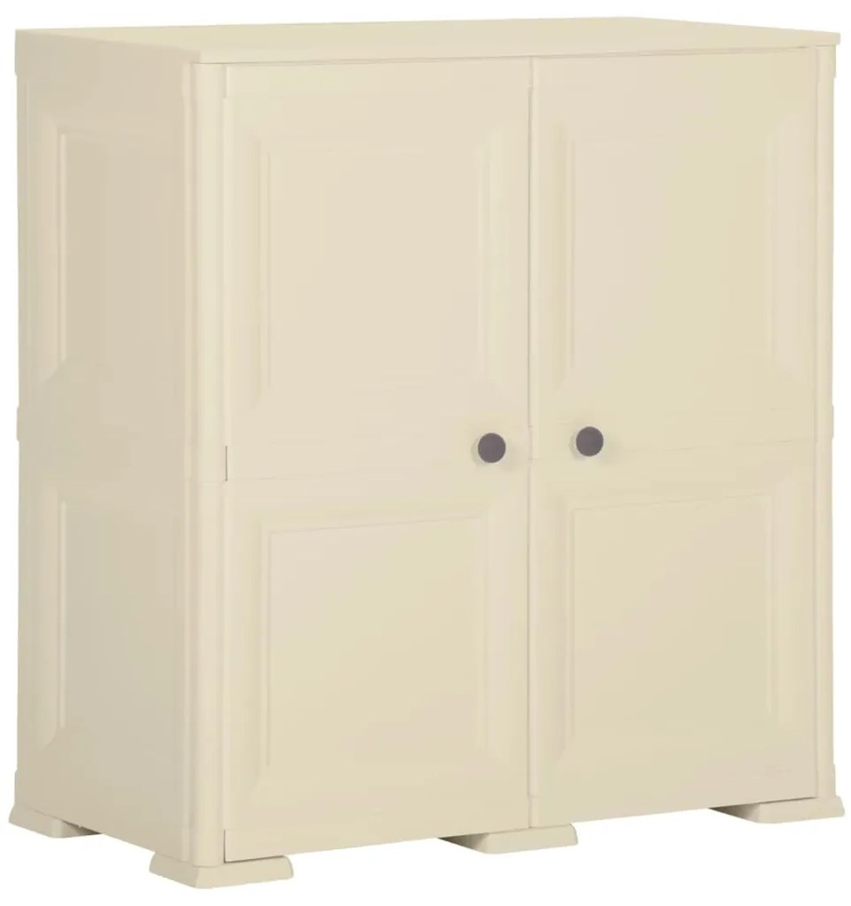 Armário de plástico 79x43x85,5 cm design de madeira branco
