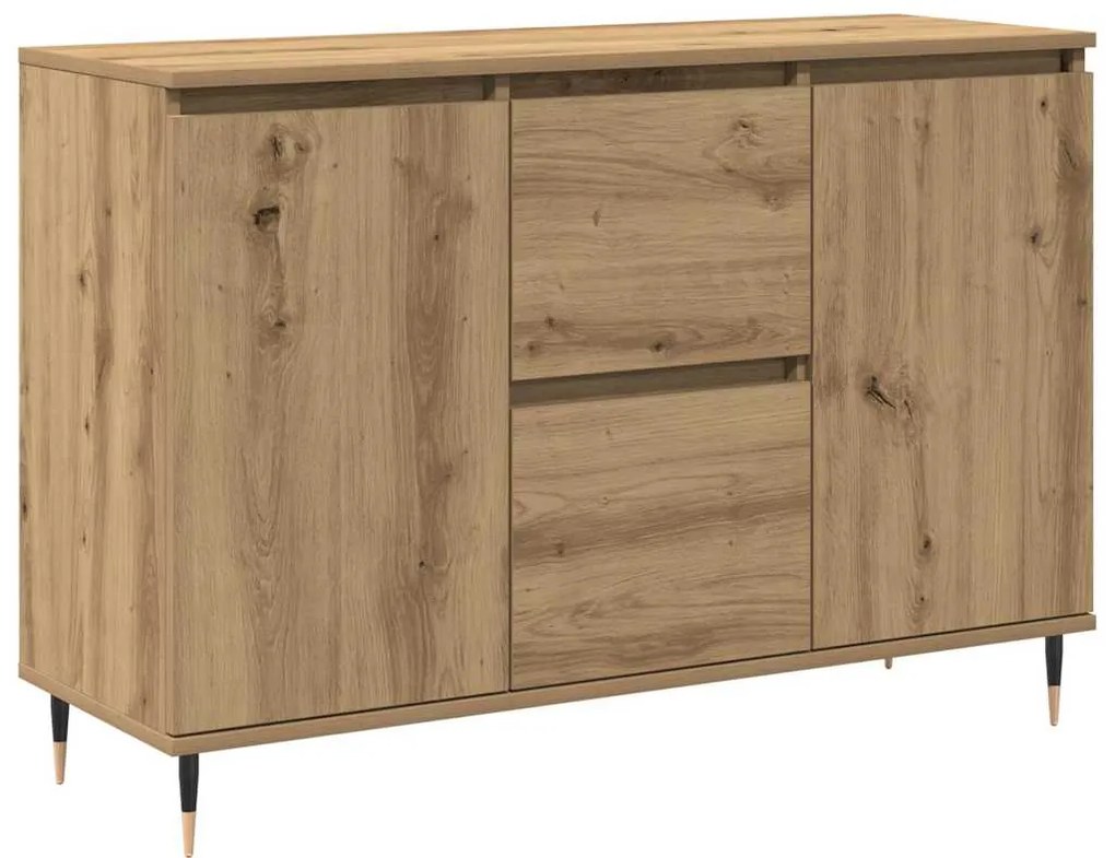 Sideboard vidaXL com portas e gavetas Carvalho Artesanal 101,5x35x70 c