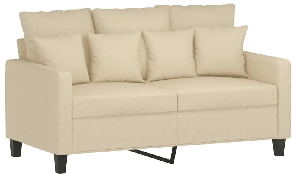 4 pcs conjunto de sofás com almofadas tecido cor creme