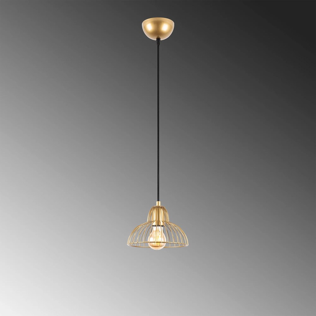Candeeiro Chandelier Dopo – Dourado Brilhante – 20 x 20 x 114 cm