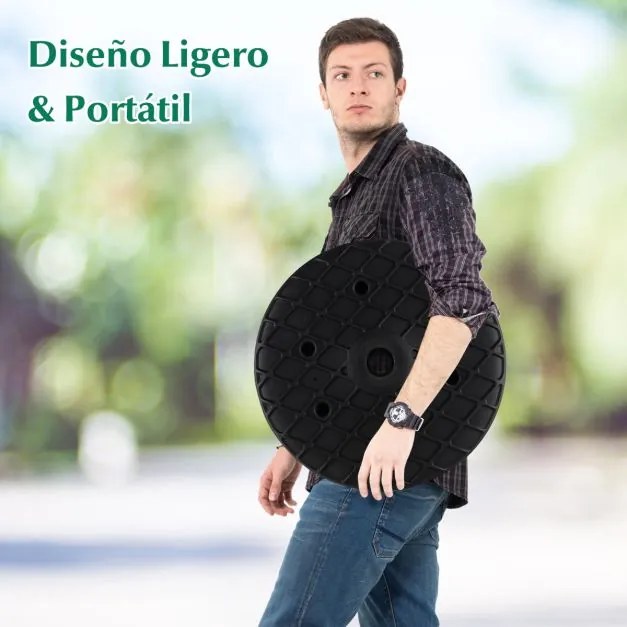 Mesa redonda de 50mm jardim para guarda-sol de 38mm Mesa de guarda-sol de madeira sintética portátil para pátio Piscina Praia Jardim Preta