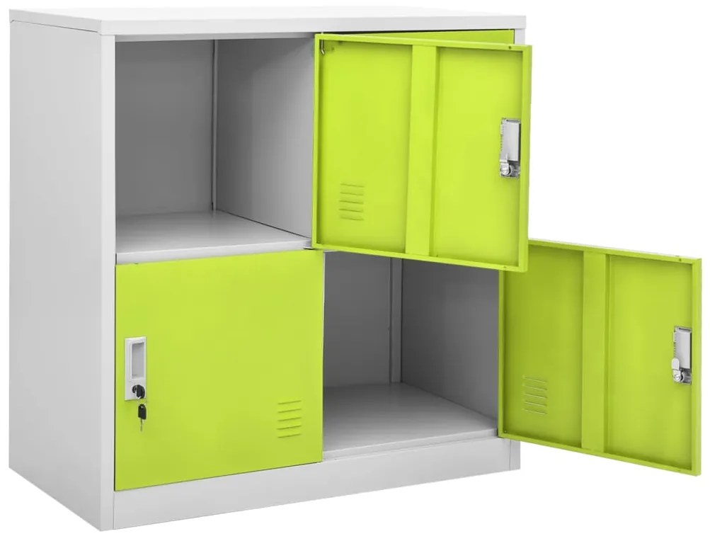Cacifos 5 pcs 90x45x92,5 cm aço cinzento-claro e verde