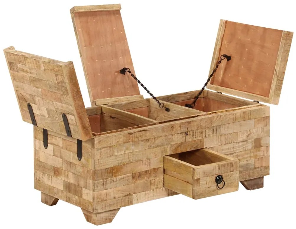 Mesa de centro madeira de mangueira maciça 80x40x35 cm