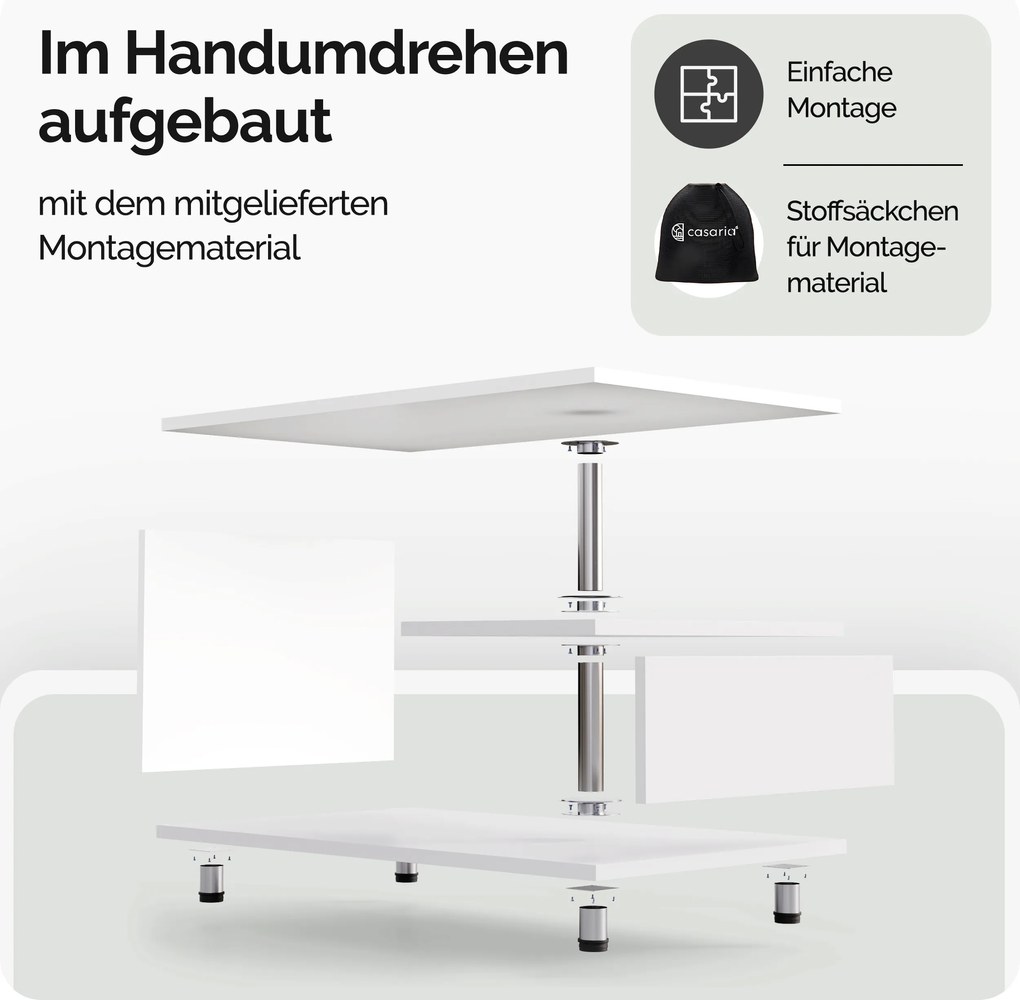 Mesa de centro Orlando 95x55x50cm Branco