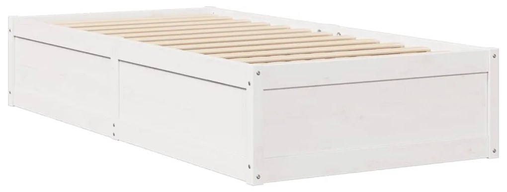 Cama sem colchão 75x190 cm madeira de pinho maciça branco