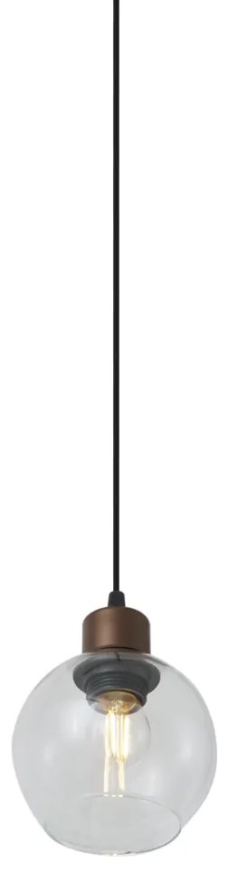 Candeeiro suspenso moderno bronze com vidro transparente para sistema de calha monofásico - Iconic Lava Moderno