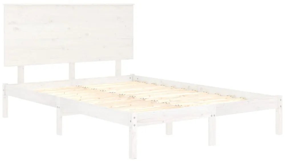 Cama sem colchão 120x200 cm madeira de pinho maciça branco
