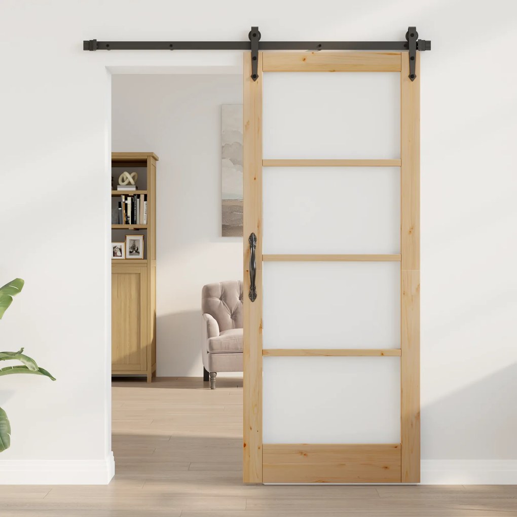 vidaXL Porta Interior com Vidro "ORKDAL" 83x202x4 cm em Madeira de Pinho