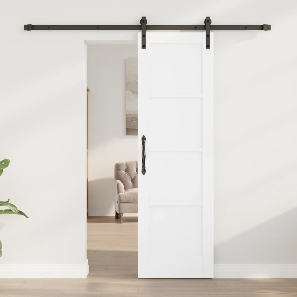Porta Deslizante vidaXL com Conjunto de Ferragens Branca 61x198,5 cm M