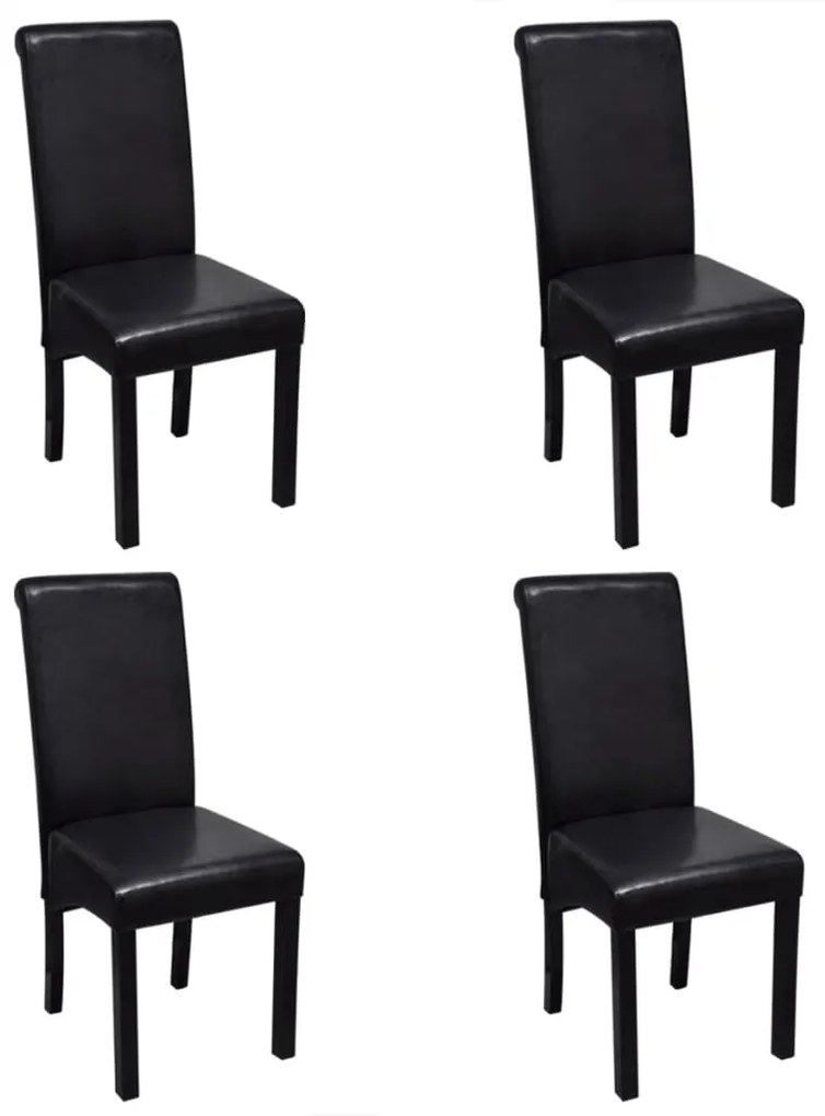 vidaXL Cadeiras de jantar 4 pcs couro artificial preto