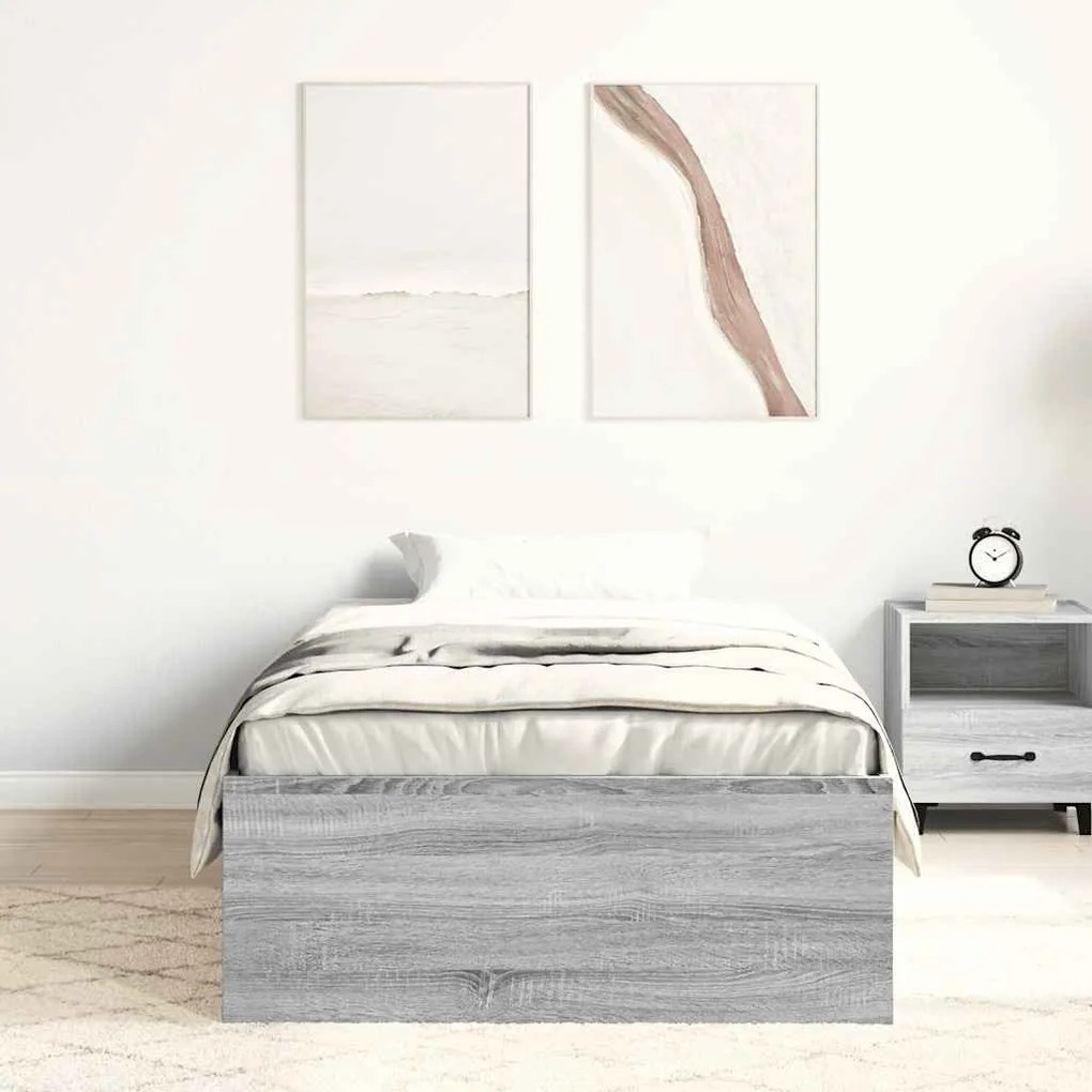 Estrutura de cama 90x190 cm cinzento sonoma