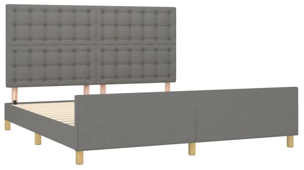 Estrutura de cama 180x200 cm tecido cinzento-escuro