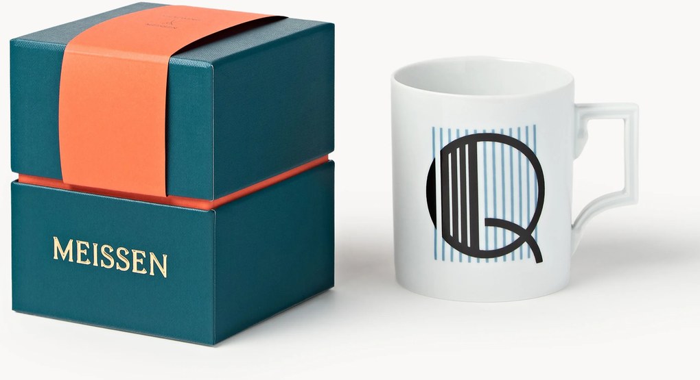Westwing x MEISSEN, Caneca artesanal com motivo decorativo Initials