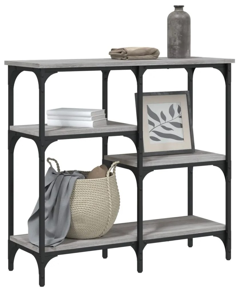 Mesa consola 80x29x75 cm derivados de madeira cinzento sonoma