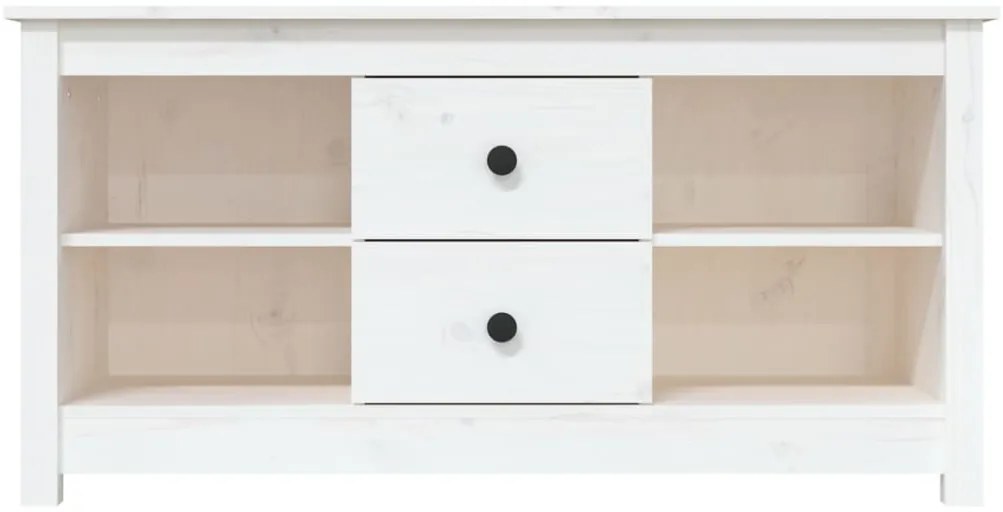 Móvel de TV 103x36,5x52 cm madeira de pinho maciça branco