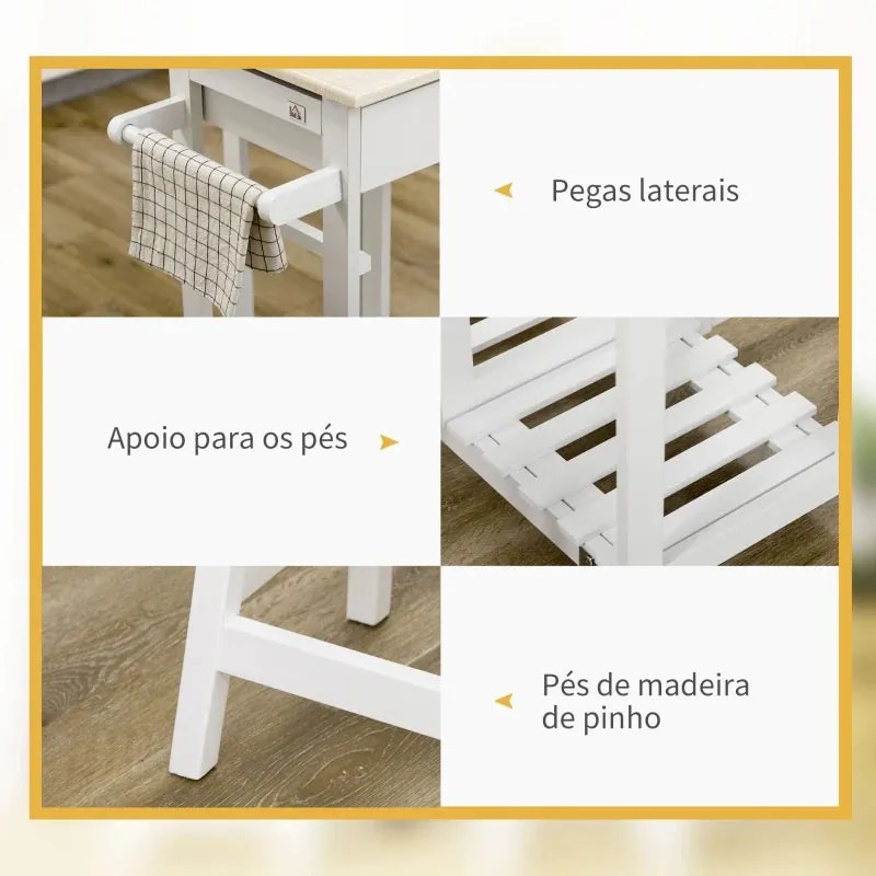 Conjunto Dear de 1 Mesa Dobrável e 2 Bancos - Design Moderno