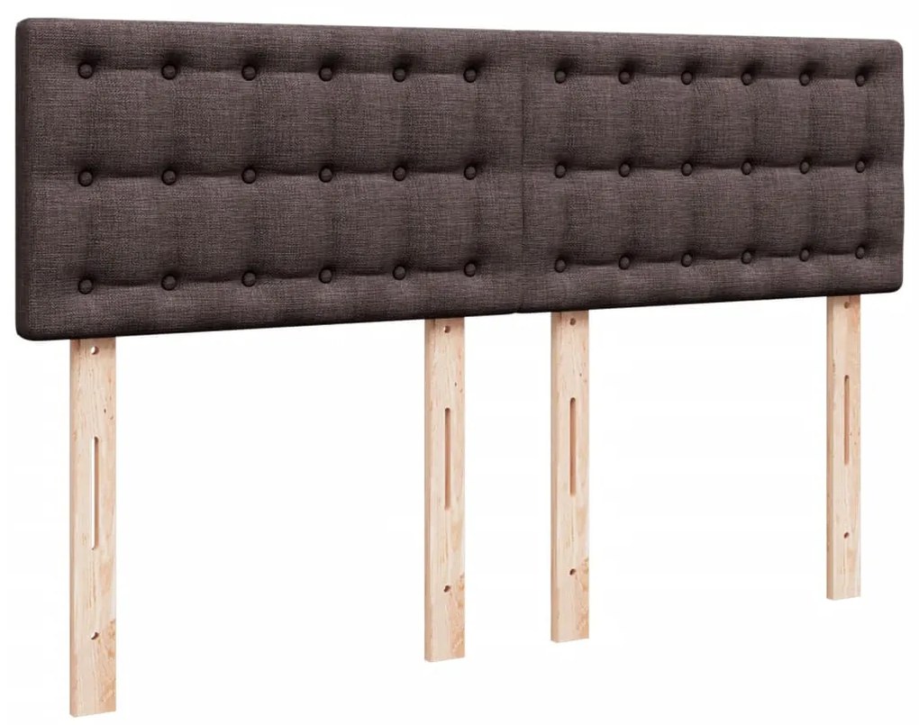 Cama com molas/colchão 160x200 cm tecido castanho-escuro