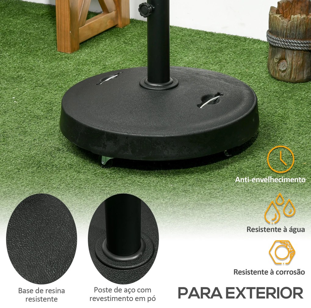 Base para Chapéu de Sol de Resina 23,5 kg com Rodas e Alça Retrátil Ba