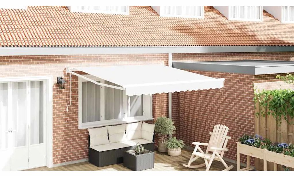 vidaXL Toldo Retrátil Automático Branco 300x250 cm