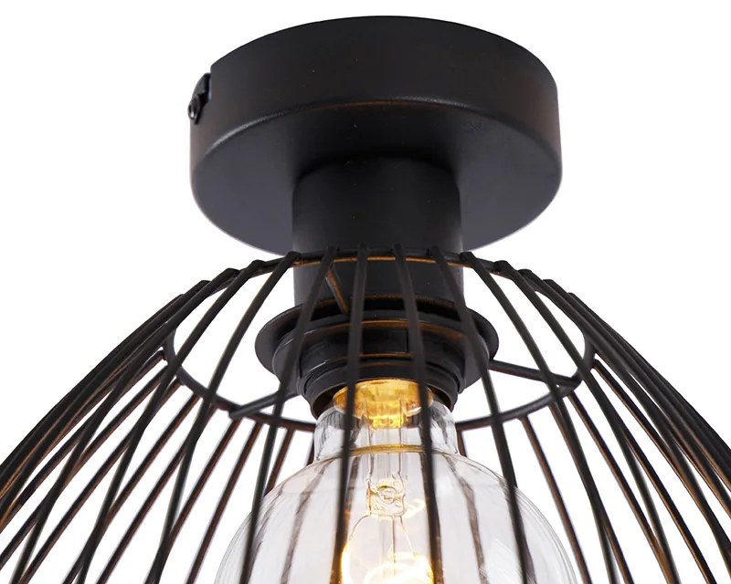 Candeeiro de teto design preto 29 cm - Pua Design