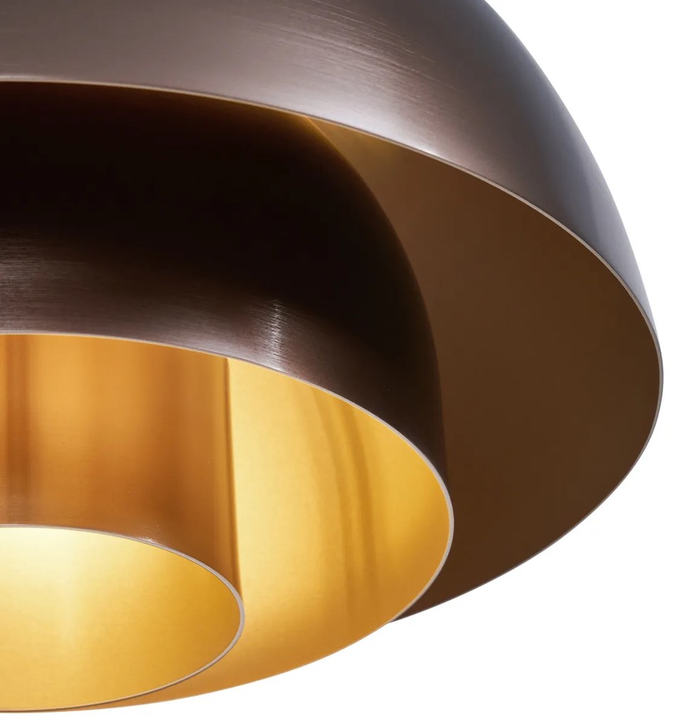 Candeeiro suspenso escandinavo bronze escuro com interior dourado - Loes