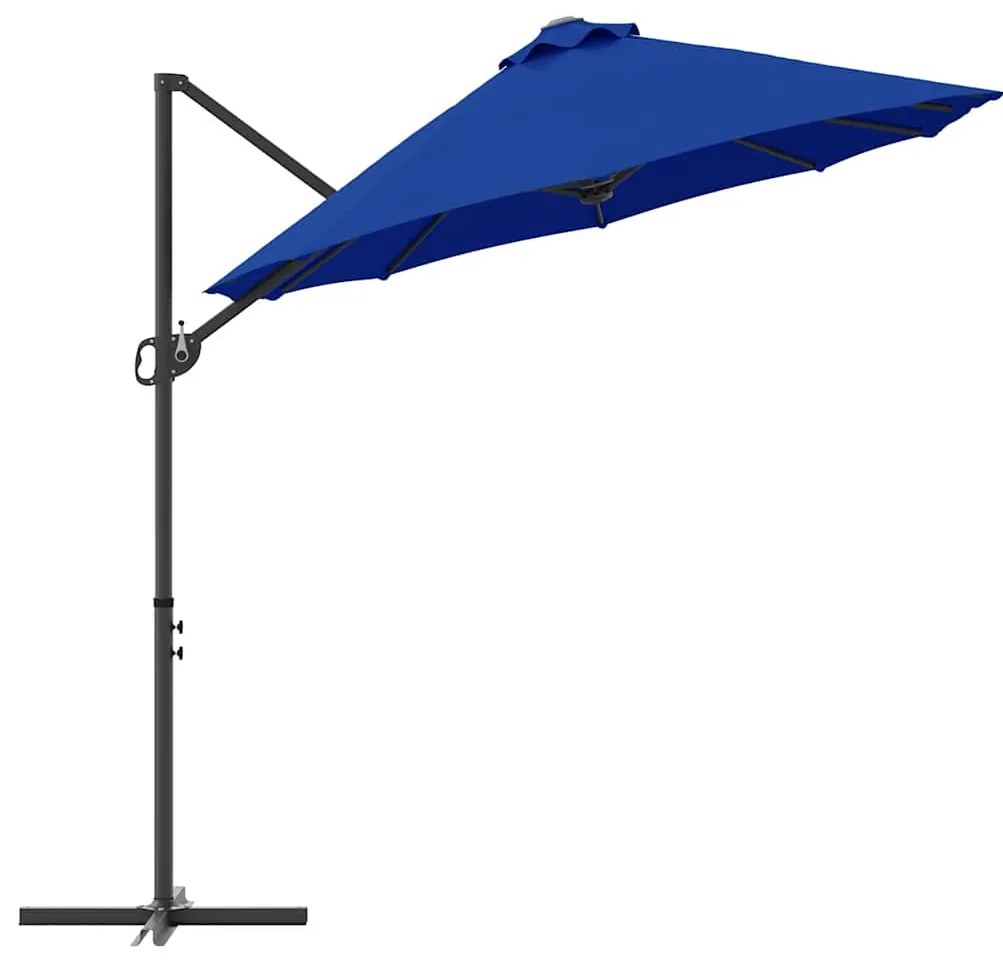 Guarda-sol cantilever de jardim azul ciano 372 x 198 x 253 cm