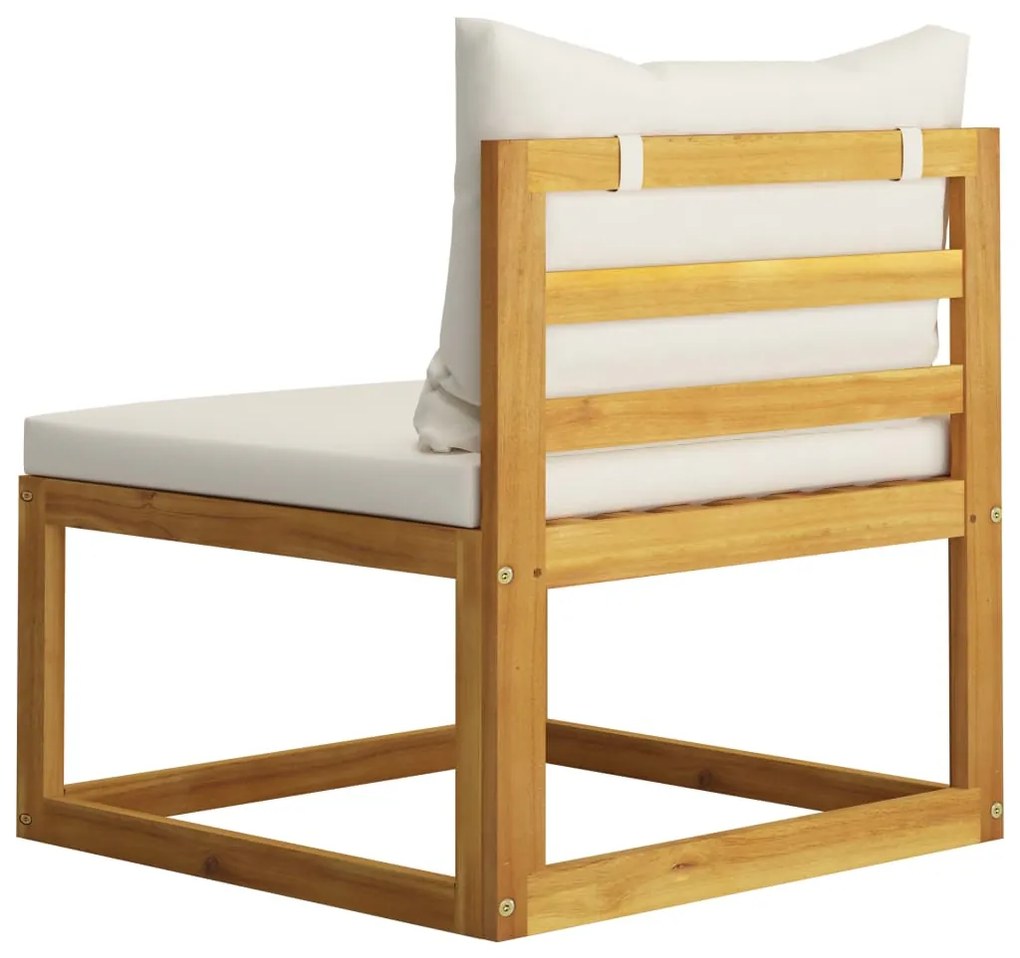 5 pcs conj. lounge jardim c/ almofadões madeira acácia maciça