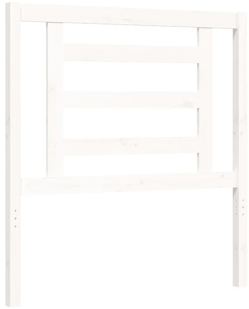 Cama sem colchão 100x200 cm madeira de pinho maciça branco