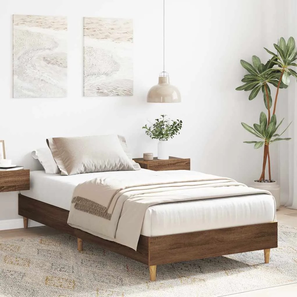 Estrutura cama s/ colchão 90x200 cm carvalho castanho