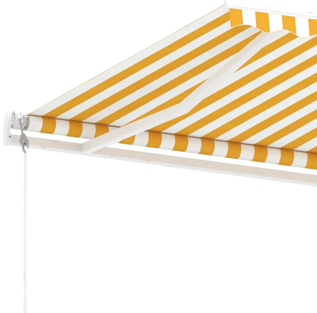 Toldo automático independente 350x250 cm amarelo e branco