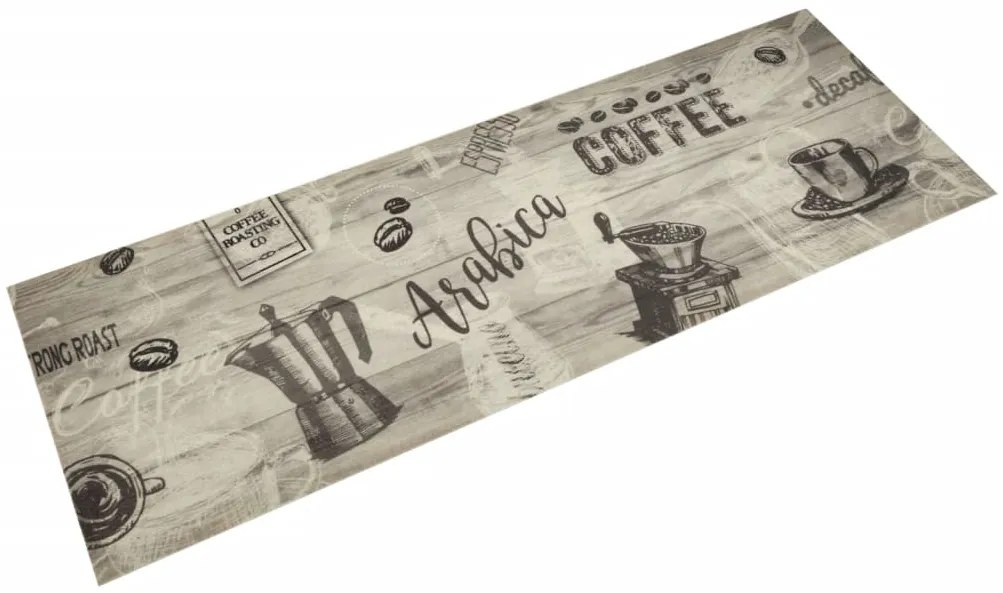 Tapete de cozinha lavável 60x180 cm veludo padrão café cinzento