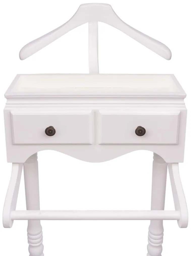 Suporte para roupas com armário em madeira, branco