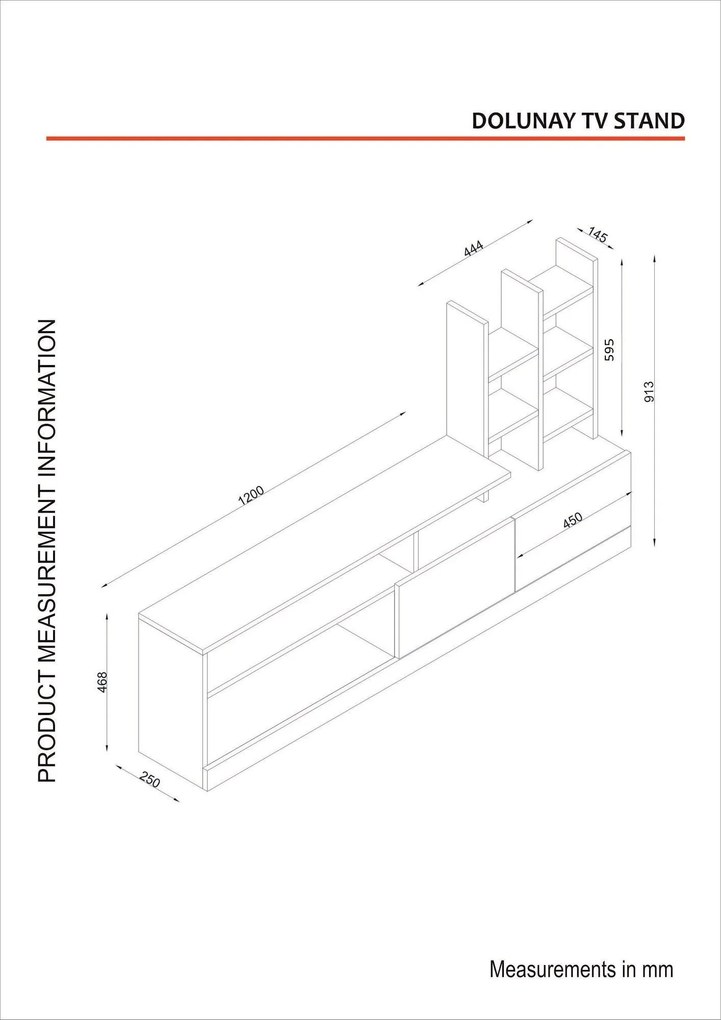 Móvel de TV com Estante Dolunay – Branco (164,4 x 91,3 x 25 cm) | Eleg