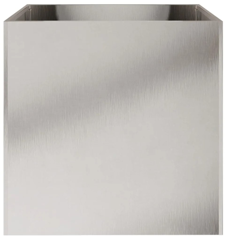Vasos/floreiras 2 pcs 49x47x46 cm aço inoxidável prateado